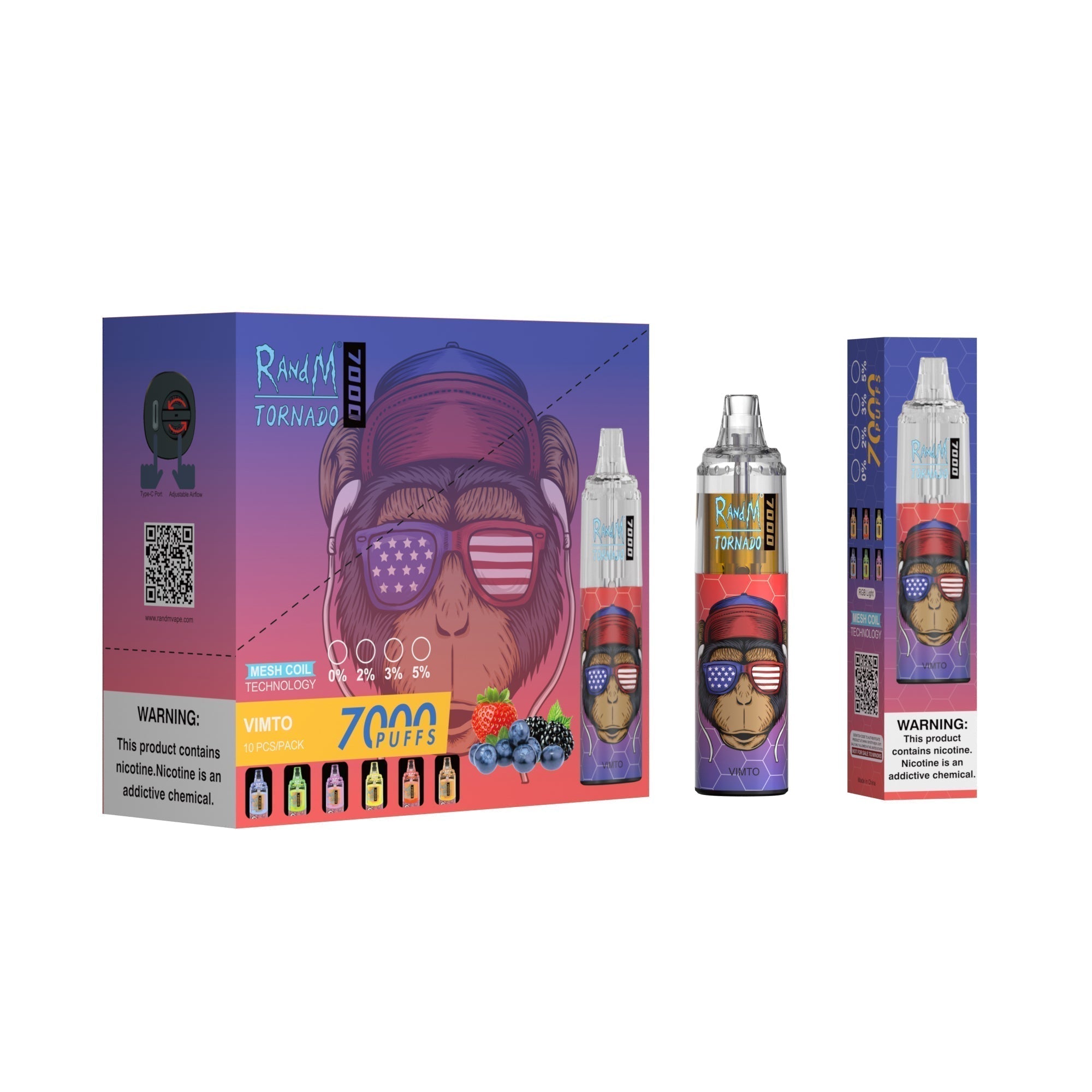 RAndM Tornado 7000 Puffs Wegwerp Vape (Doos van 10)