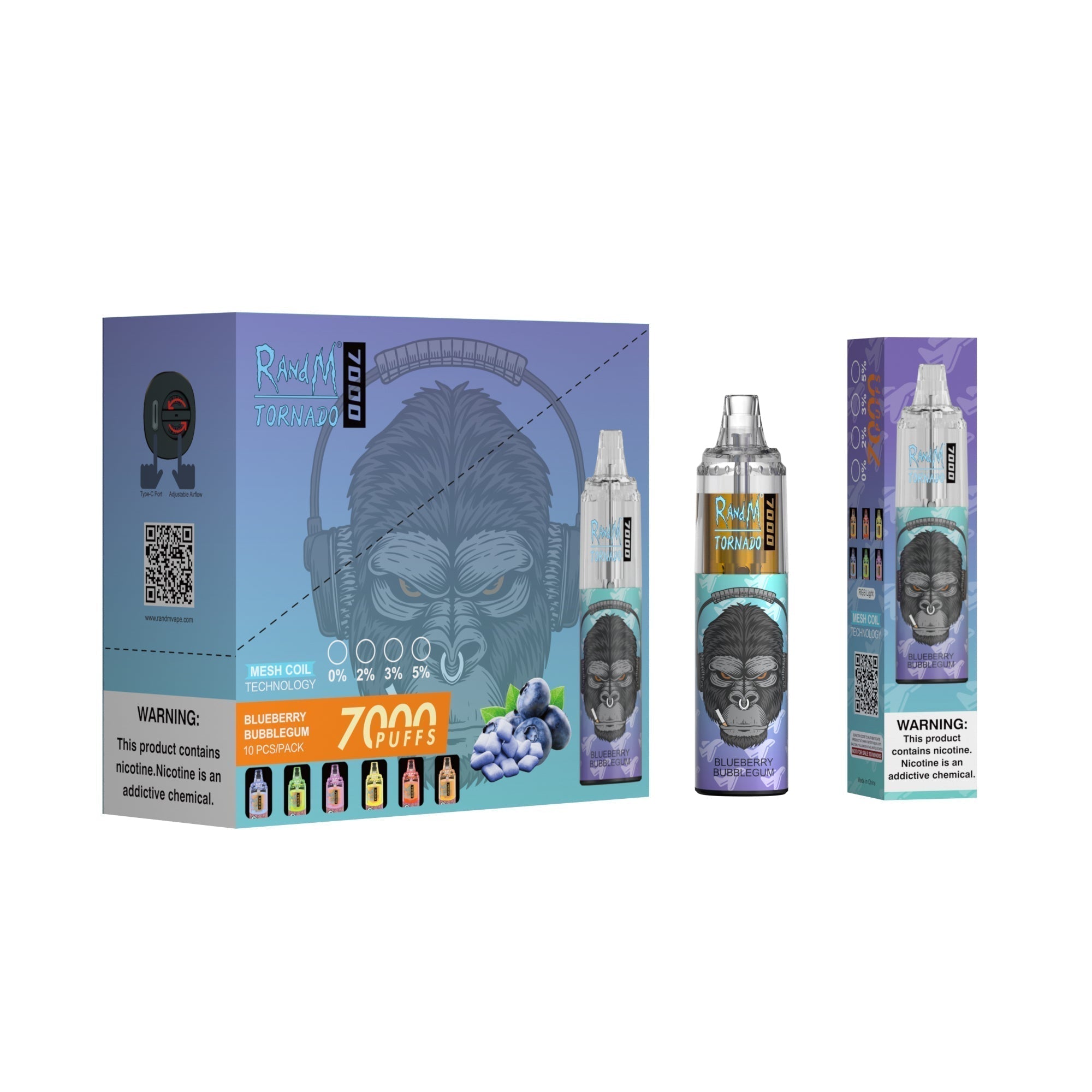 RAndM Tornado 7000 Puffs Wegwerp Vape (Doos van 10)