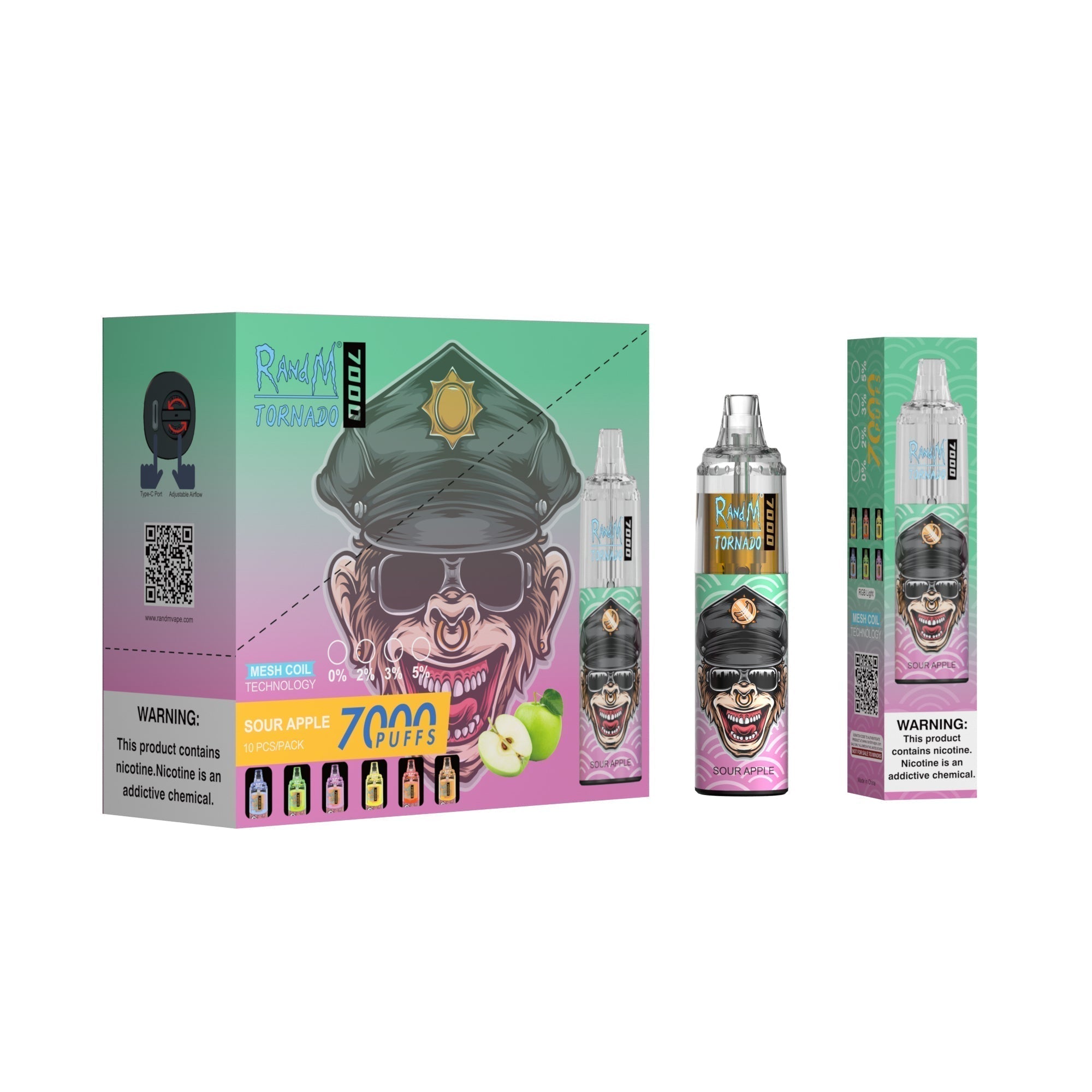 RAndM Tornado 7000 Puffs Wegwerp Vape (Doos van 10)