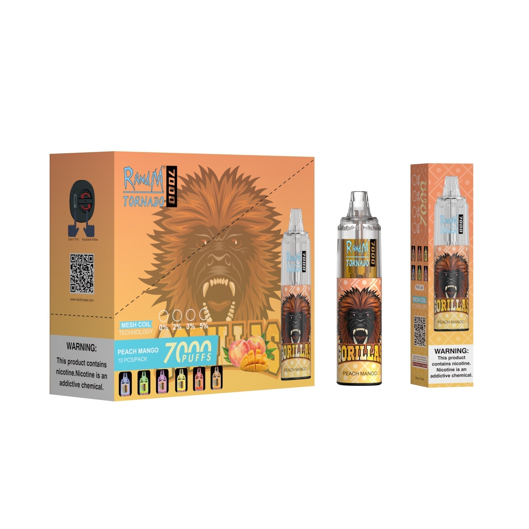 RAndM Tornado 7000 Puffs Wegwerp Vape (Doos van 10)