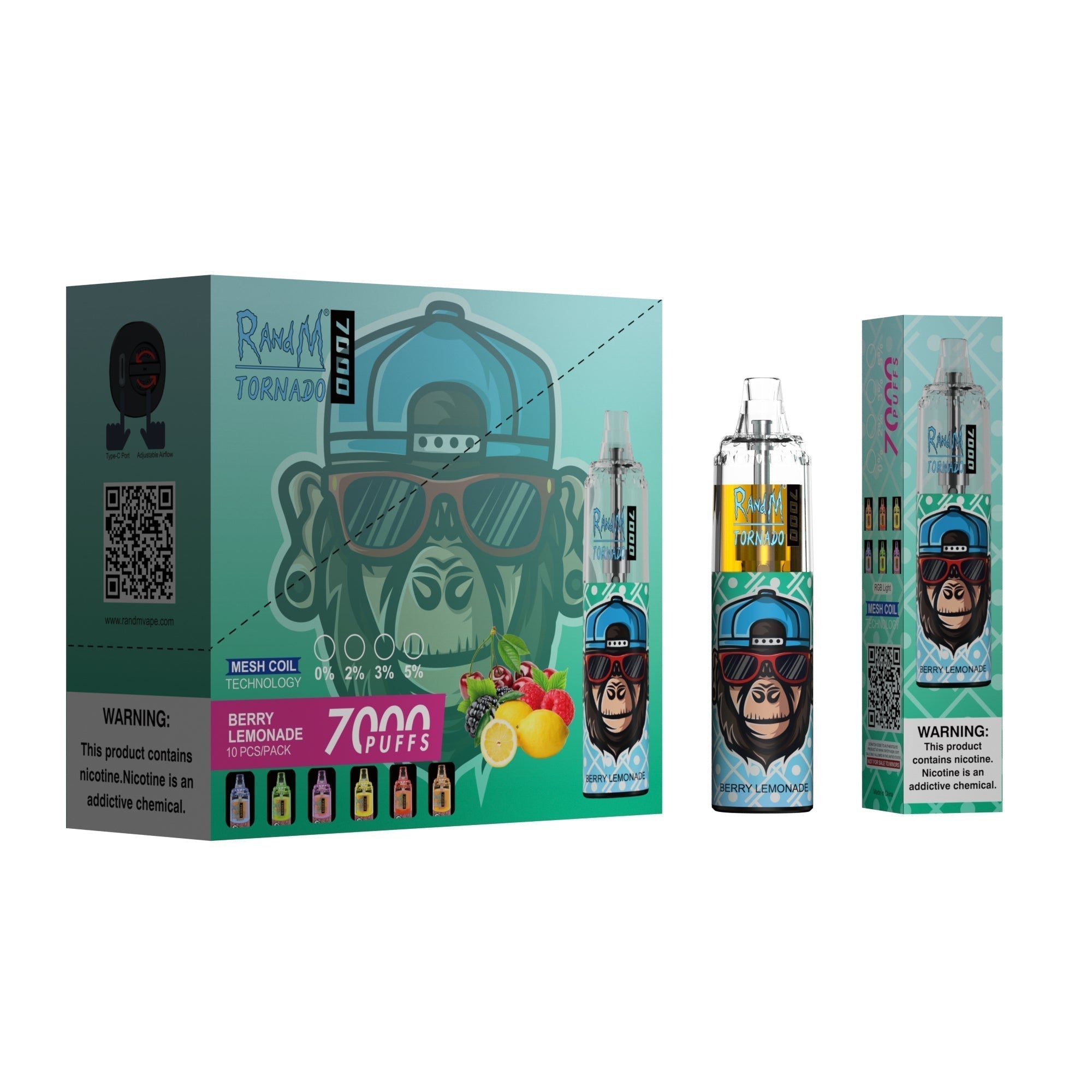 RAndM Tornado 7000 Puffs Wegwerp Vape (Doos van 10)