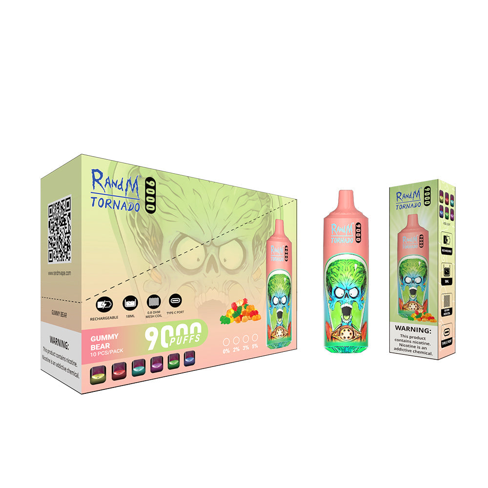 RAndM Tornado 9000 Puffs Disposable Vape (Doos van 10)
