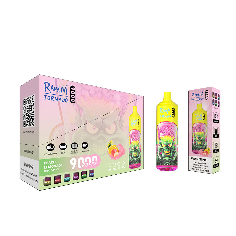 RAndM Tornado 9000 Puffs Disposable Vape (Doos van 10)
