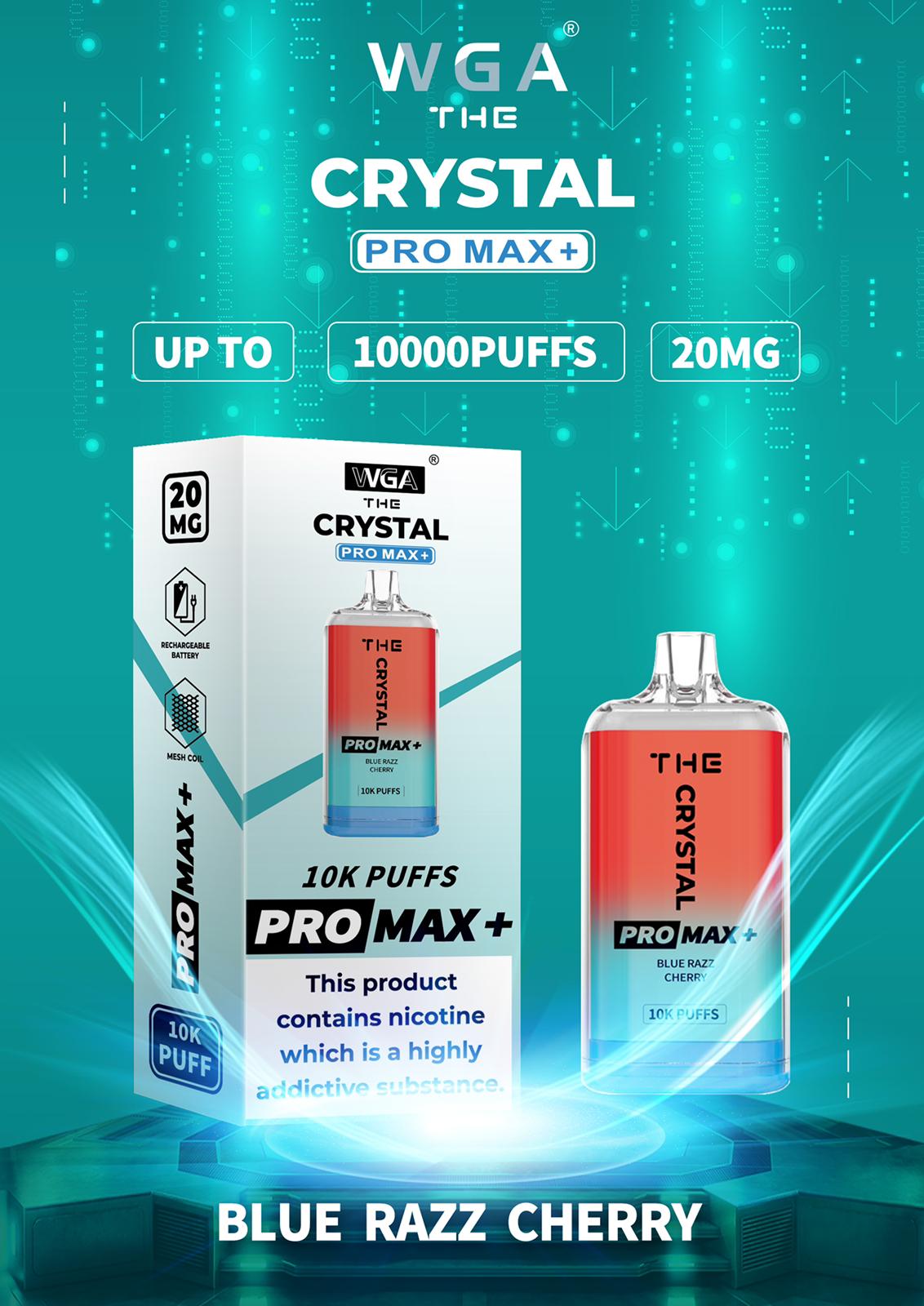 De Crystal Pro Max + 10000 Puffs Wegwerp Vape 