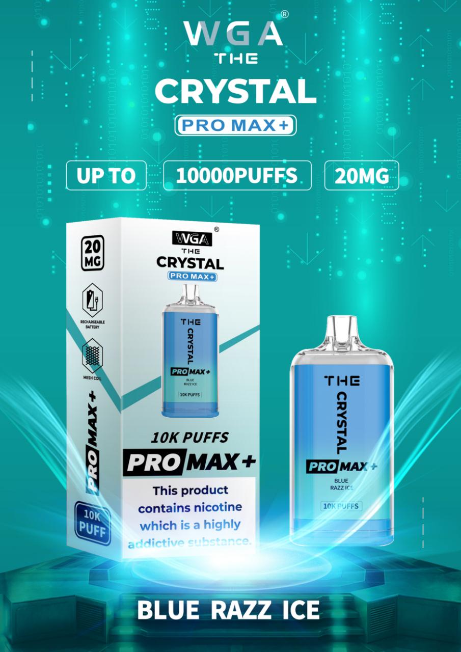 De Crystal Pro Max + 10000 Puffs Wegwerp Vape (Doos van 10)
