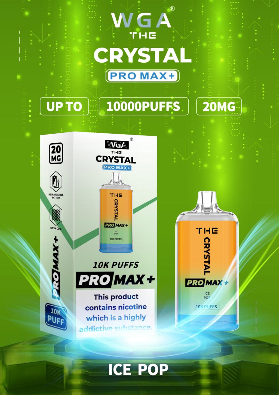 De Crystal Pro Max + 10000 Puffs Wegwerp Vape (Doos van 10)
