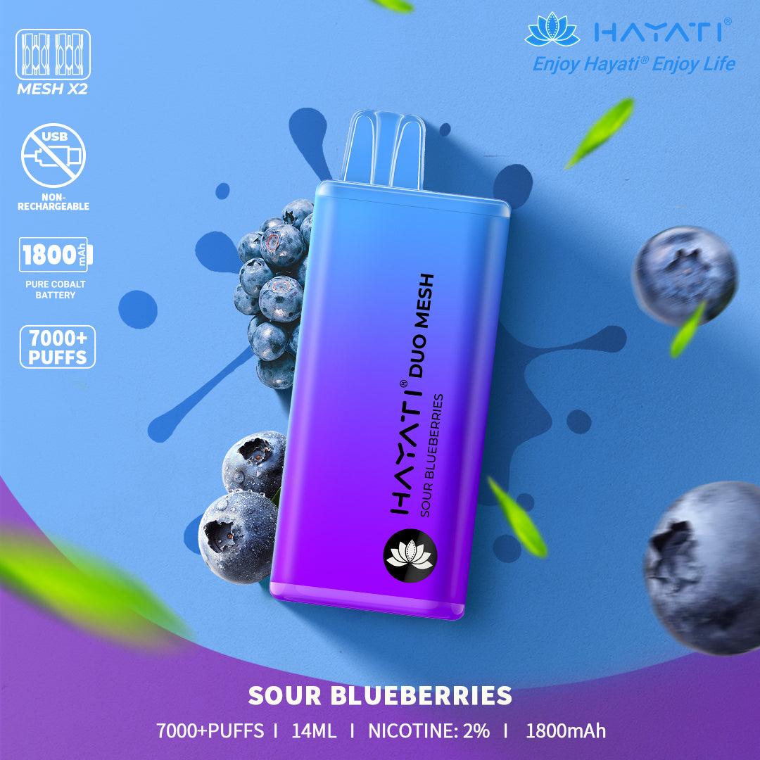 Hayati Duo Mesh 7000 Puffs Wegwerp Vape (Doos van 10)
