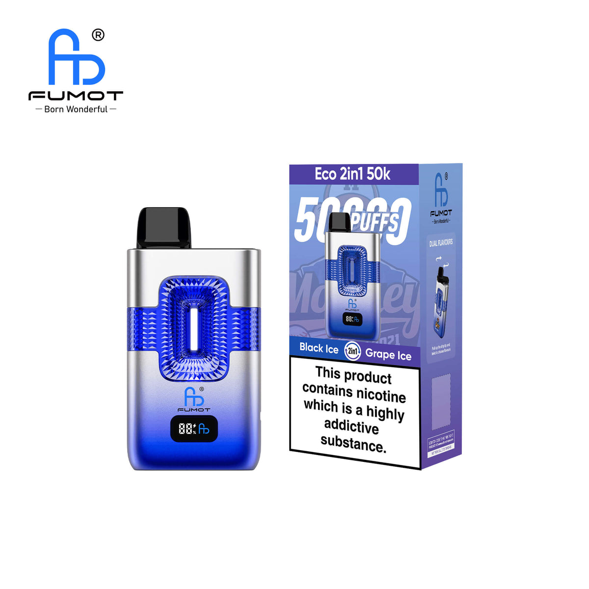 Fumot Eco 2 in 1 50000 Puffs Disposable Vape (Box of 10)