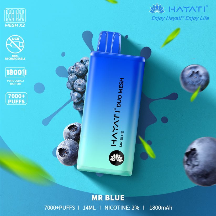 Hayati Duo Mesh 7000 Puffs Disposable Vape Bar Pod Kit #Simbavapes#